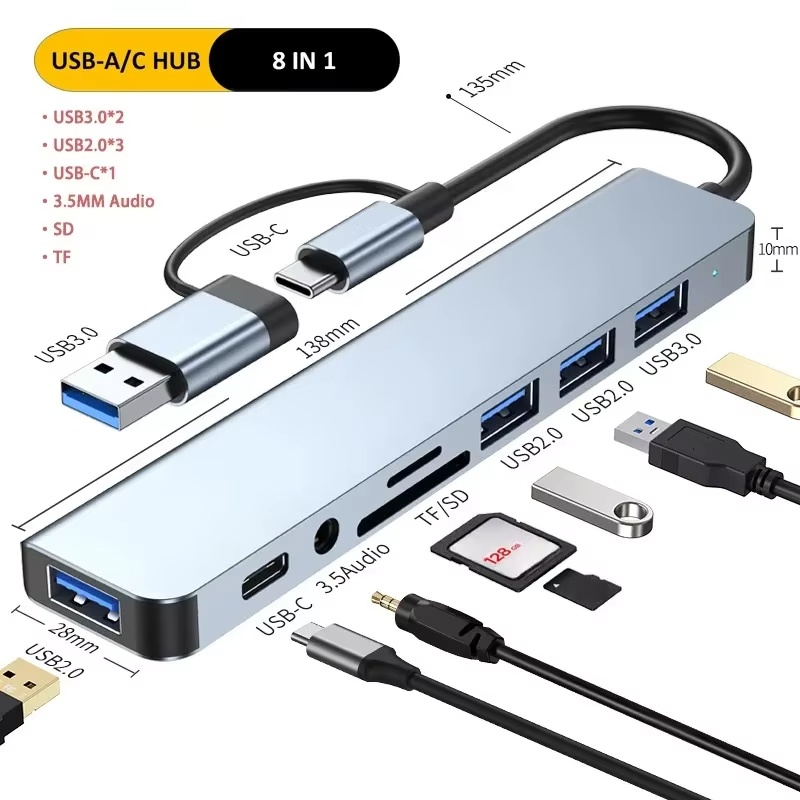 Home Assistant Sd - محول USB متعدد المنافذ 8 في