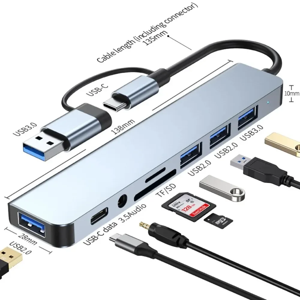Home Assistant Sd - 8 في 2 USB-C Hub مع