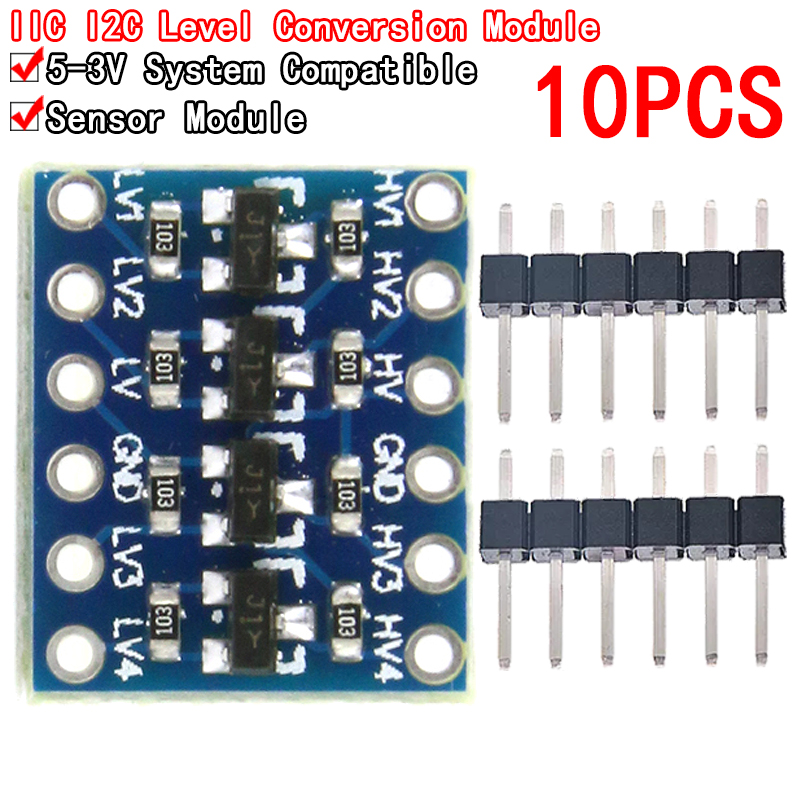 Level Shifter 3.3V - 10 قطعة 4 قناة IIC I2C
