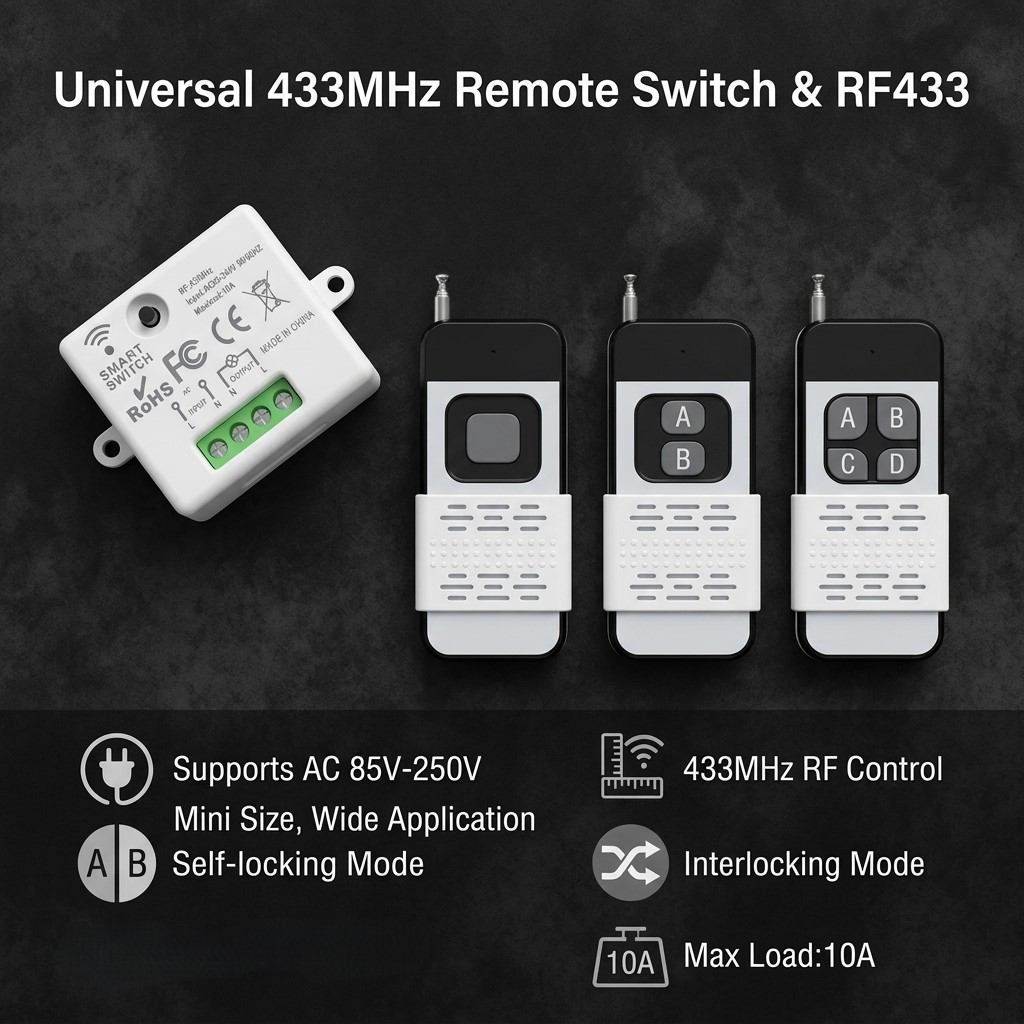 433Mhz Receiver Module - مفتاح تحكم عن بعد لاسلكي 220