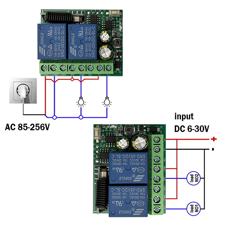 DC 9V 12V 24V AC 85-250V 2CH و - مراجعة 433Mhz Receiver Module وسعره