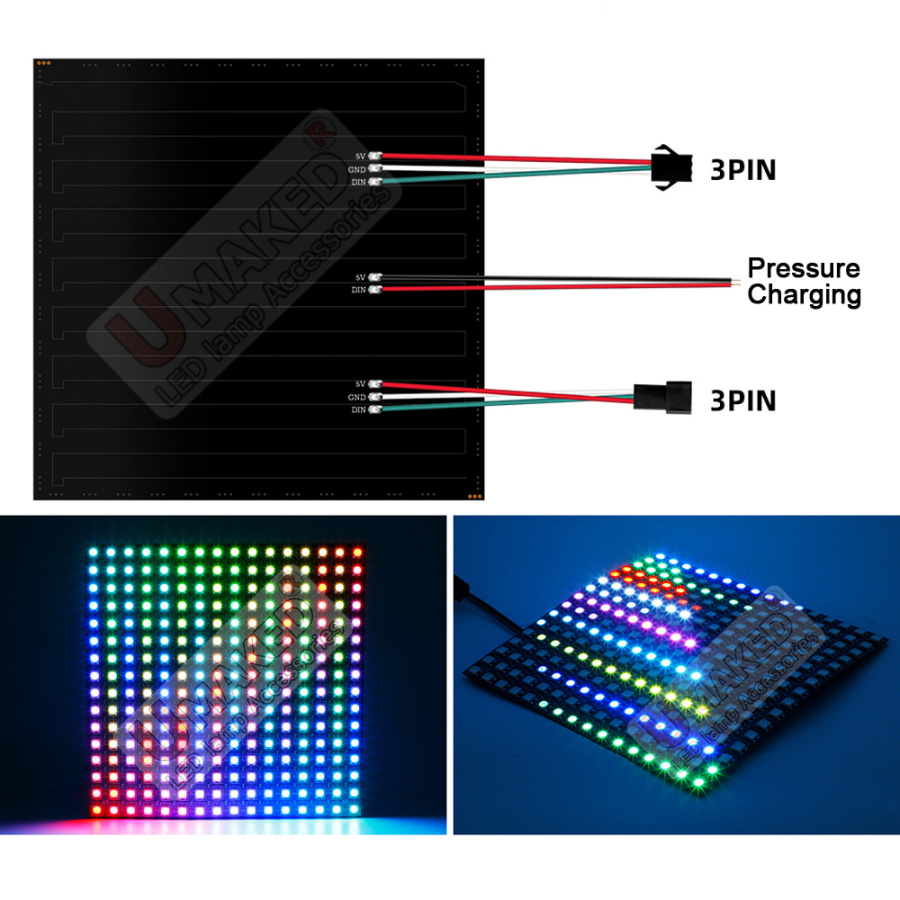 قطعتان من لوحة إضاءة رقمية مرن - مراجعة Rgb Led Matrix 8X8 وسعره