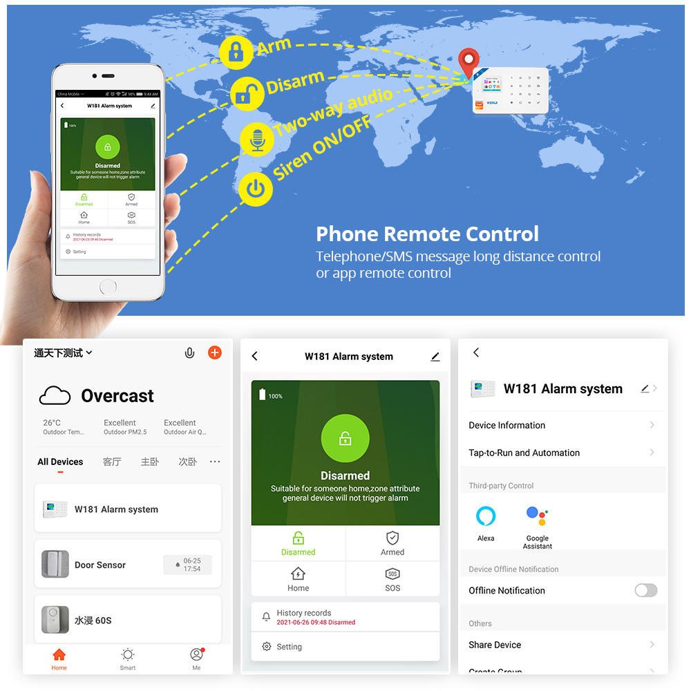 KERUI نظام إنذار أمان عدة W184 - مراجعة Smart Home Automation Diy وسعره