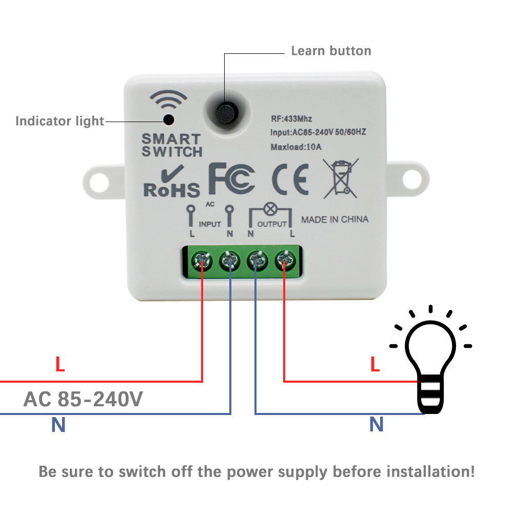 مفتاح تحكم عن بعد لاسلكي 220 ف - مراجعة 433Mhz Receiver Module وسعره