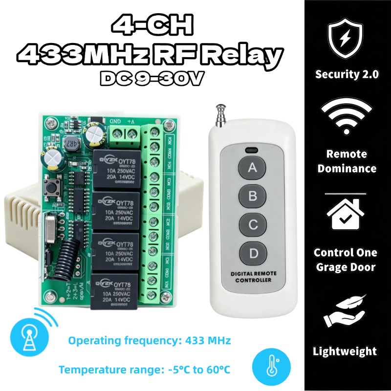 مفتاح تحكم عن بعد لاسلكي عالمي - مراجعة 433Mhz Receiver Module وسعره
