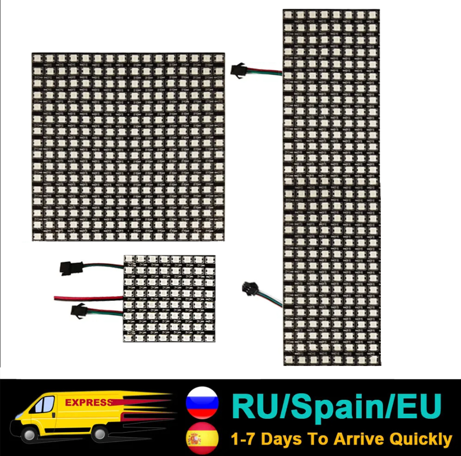 DC5V WS2812B 5050 RGB SMD مرنة - مراجعة Rgb Led Matrix 8X8 وسعره